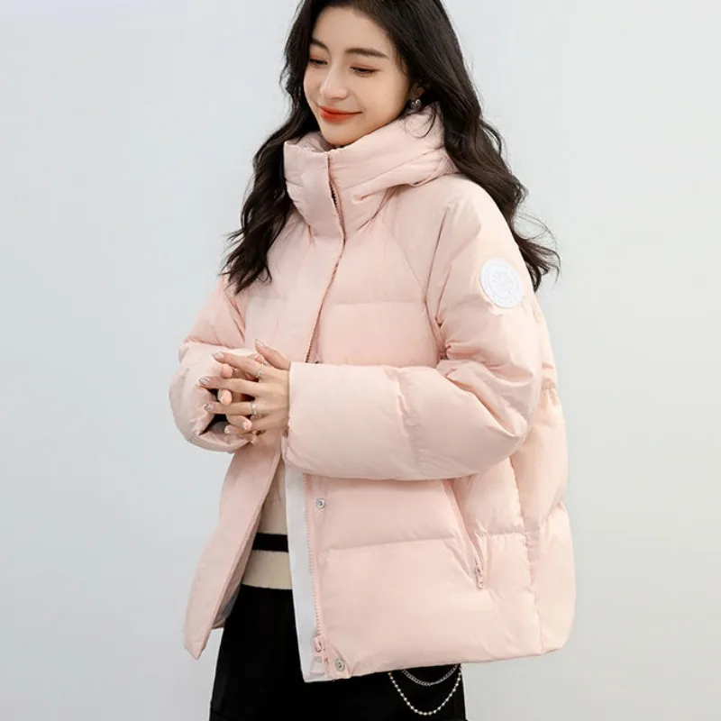 2023 New Women Down Jacket Winter Coat Female Loose Large Size Parkas Fashion Hooded Outwear Short  Keep Warn Thick Overcoat