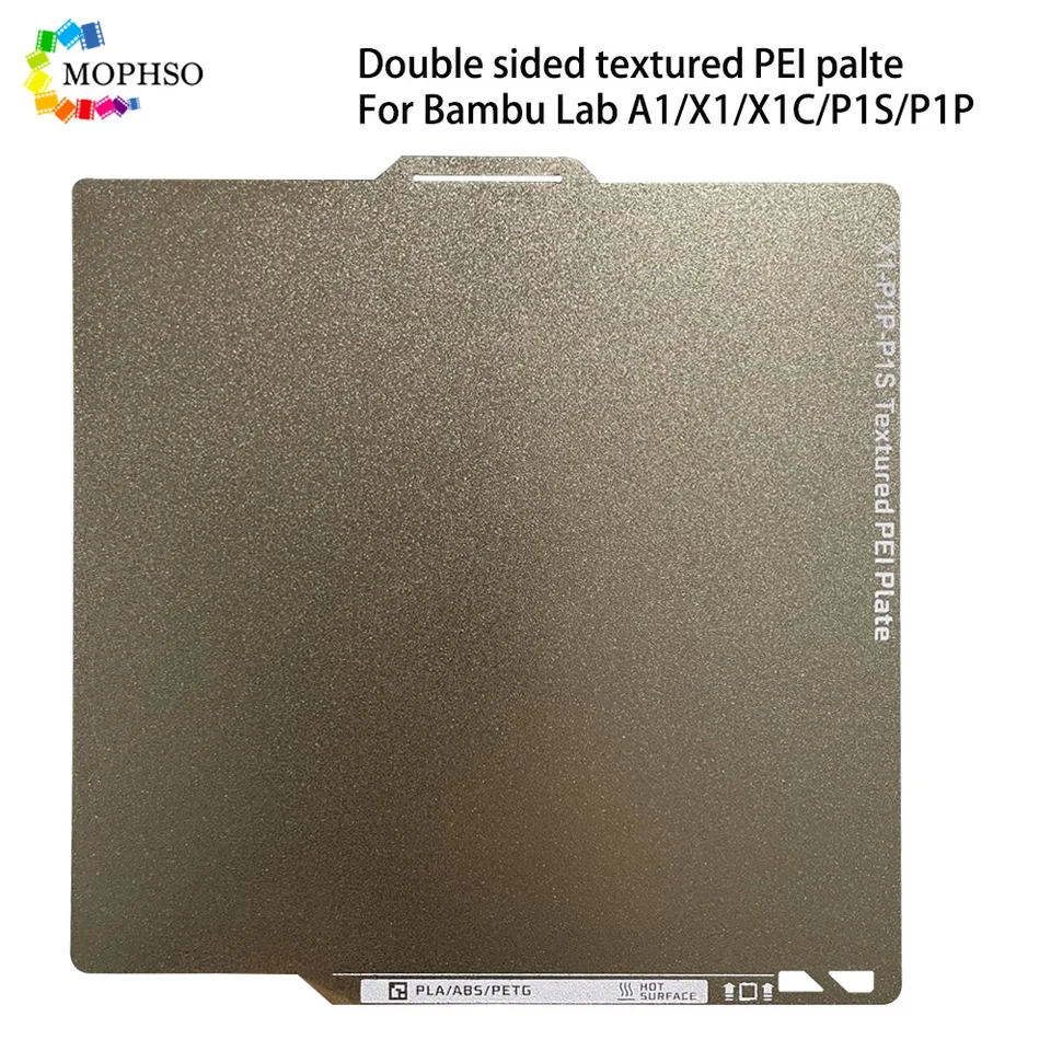 Texture PEI Build Plate For Bambu Lab X1/ X1C/A1/P1P/ P1S 3D Printer, 257x257mm Texture PEI Build Plate PEO Texture Sheet 3D Printer Flexible Spring Steel Removable Platform - View #2