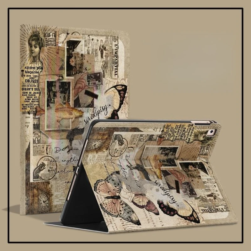 Vintage Patchwork Print Smart Case with Pen Holder