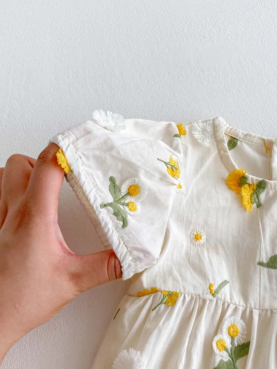 Summer Baby Girl Embroidered Floral Jumpsuit