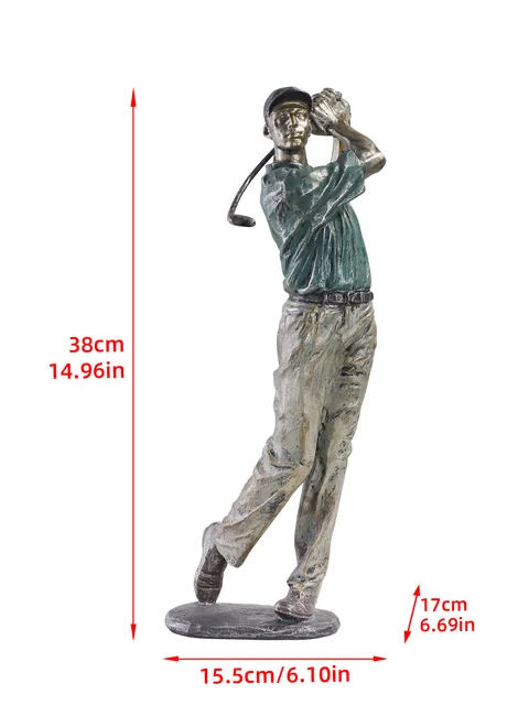 Sculpture de golfeur, statue de balançoire de golf, ornement artisanal en résine, décoration de la maison pour chambre à coucher, salon et bureau 4