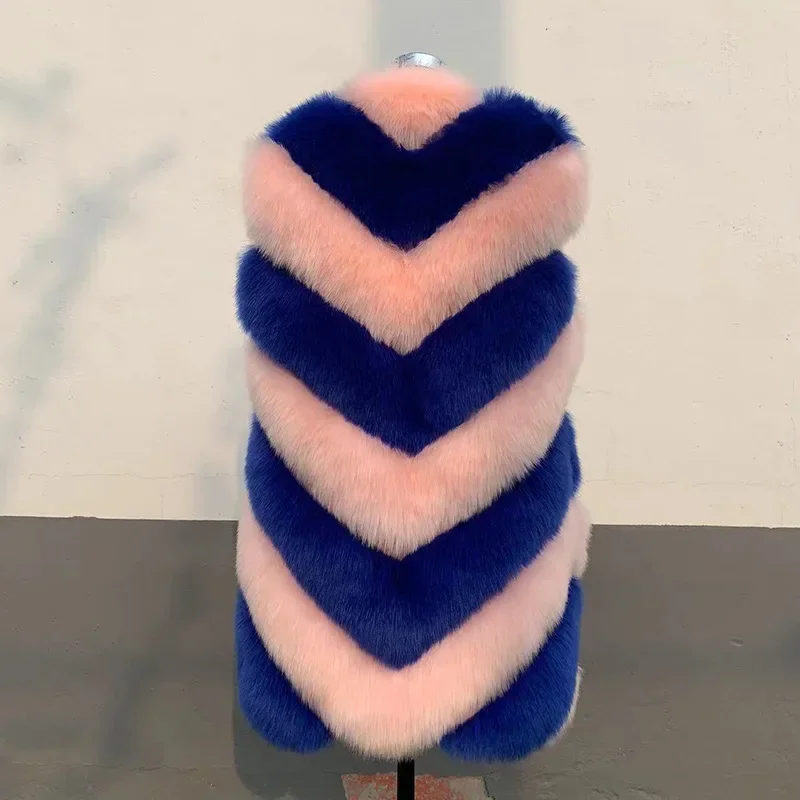 Fur Vest Autumn and Winter New Warm Casual Patchwork Women's Imitation Fox Fur