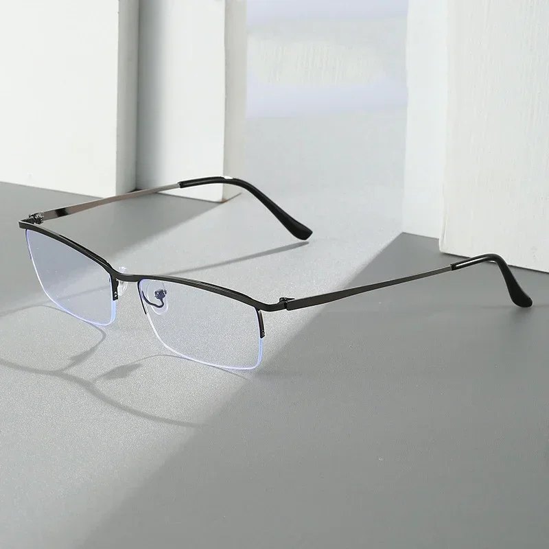 Business Men Optical Myopia Glasses Half Frame Women Short-sighted Eyeglasses Blue Light Blocking Eye Protection Eyeglass 4