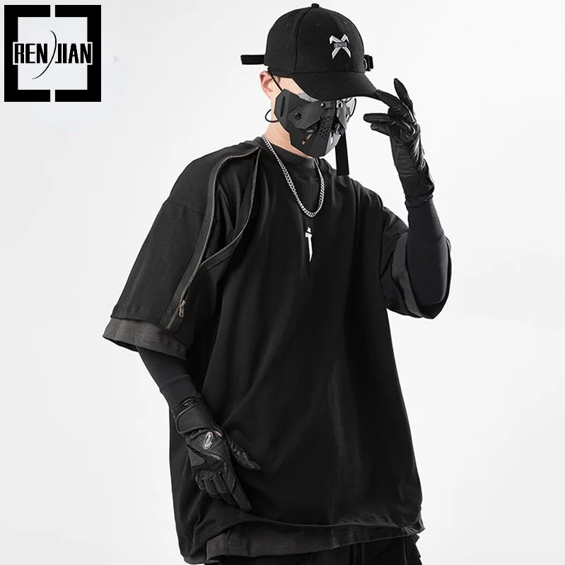 

Men's Hi Street Techwear T Shirts Fashion Darkwear Oversized Hip Hop Tees Short Sleeve Harajuku Y2K Tops Tactical Tshirt