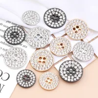 10pcs High-end Round Shank Clear Rhinestone Crystal Diamond Metal Buttons for Clothing Coat Cardigan Sweater Sew Accessories 1