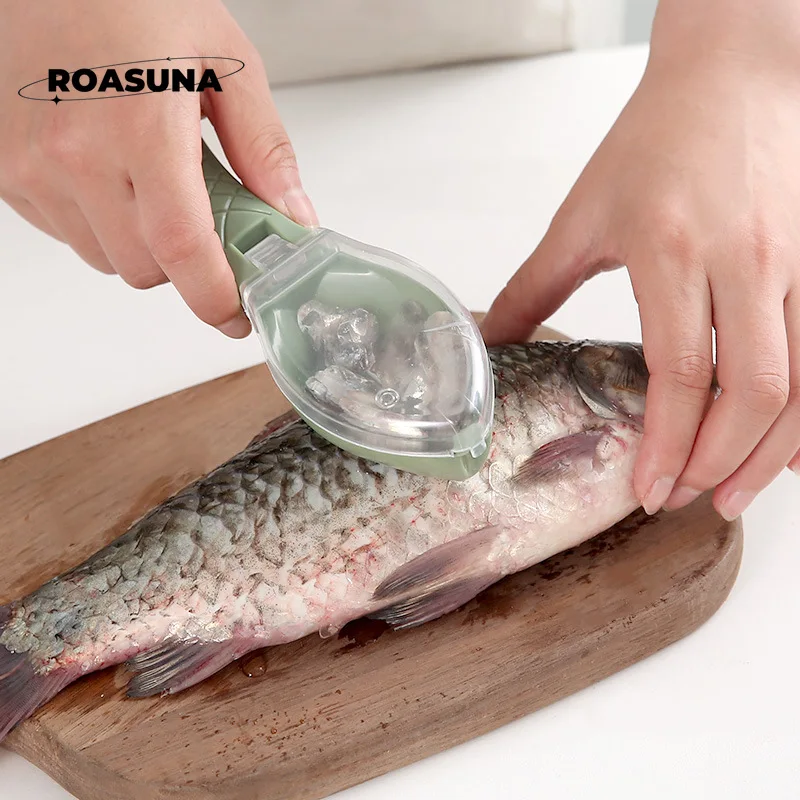 Fish Scales Graters Scraper Fish Cleaning Tool Scraping Scales Device with Cover kitchen tools fish kitchen gadgets smart