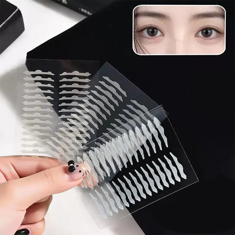 3D 지원 보이지 않는 이중 눈꺼풀 테이프 자체 접착식 투명 큰 눈꺼풀 스티커 방수 섬유 스티커 아이 도구