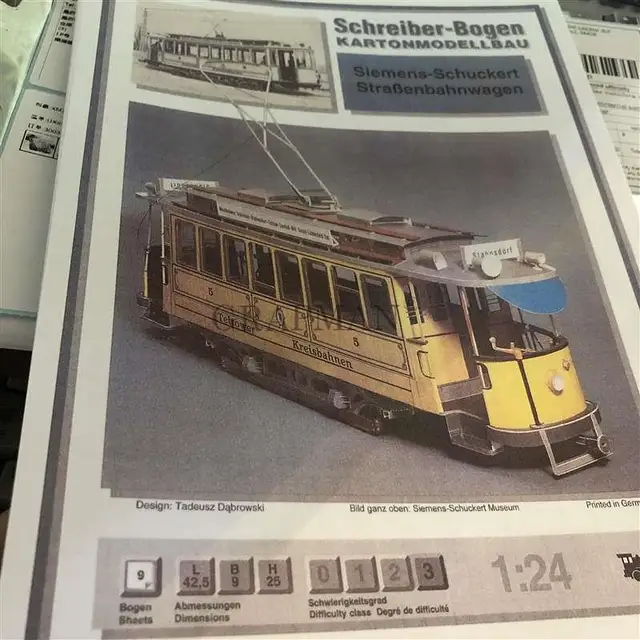 Siemens-Schuckert Tramcar 3D Paper Model DIY 2