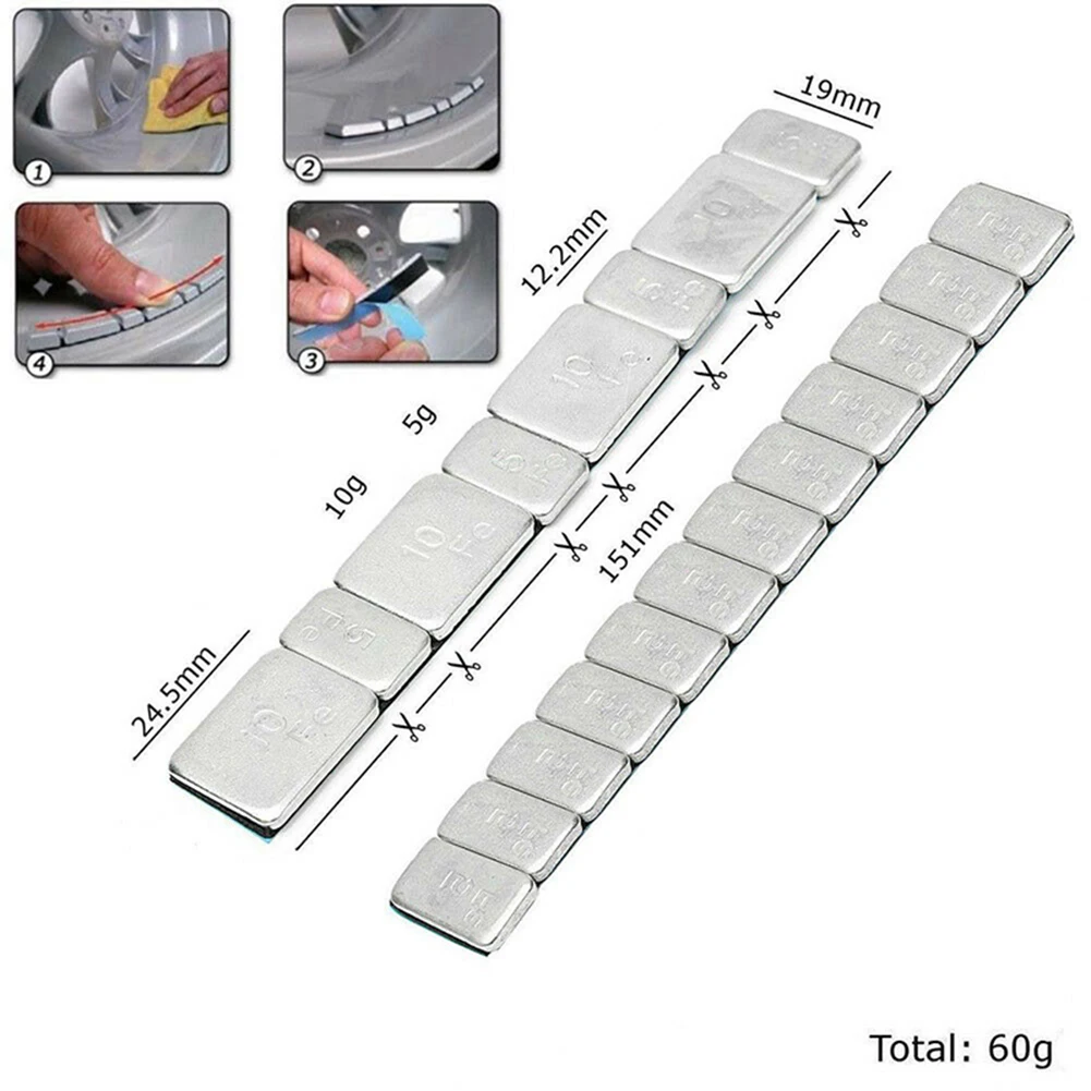 

60g Counterweight Block With Adhesive Rubber Wheel Chassis Counterweight Wheel Balance Block Weight Iron Wheel Tyre Balancer