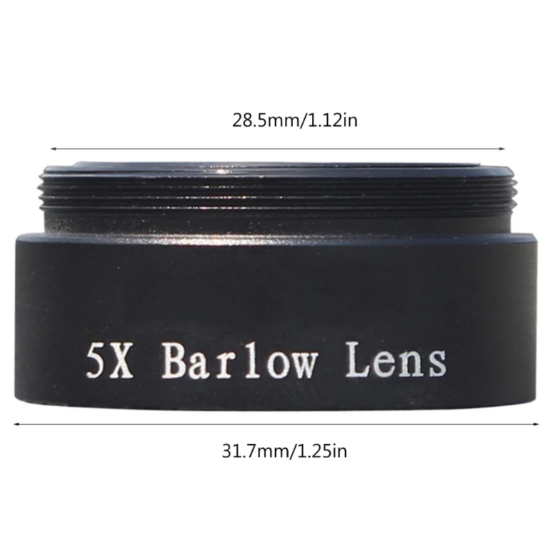 Professional 5X Barlow Lens, 1.25 "Eyepiece Extender, M28.5 * 0.6, Astronomical Accessories or Camera Adapter 6