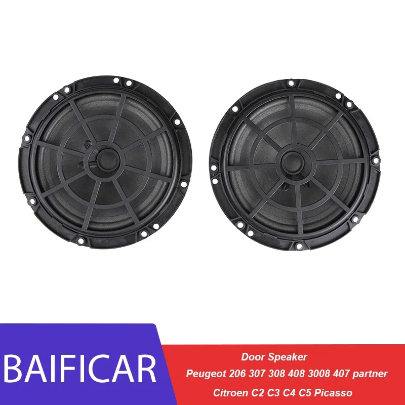 Baificar Door Sound Car Audio Speaker For Peugeot 206 307 308 408 3008 407 partner Citroen C2 C3 C4 C5 Picasso stereo speaker tweeter audio speakers kit midrange speakers audio speaker adapter