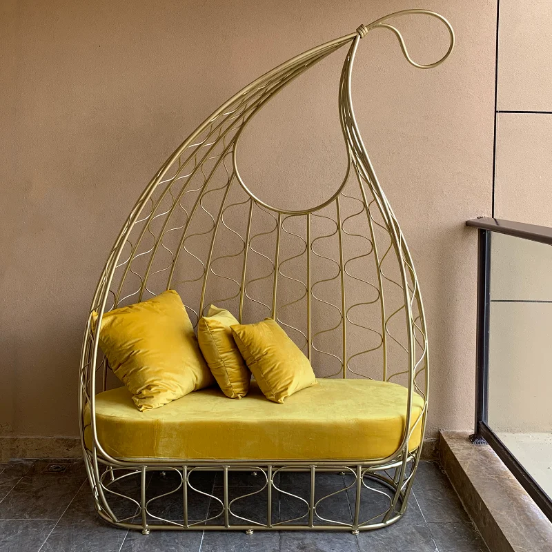 

Against Wall Living Room Sofa Luxury Single Gold Lounge office Sofa Modern Nordic Salon Upholstered Meuble Garden Furnitures