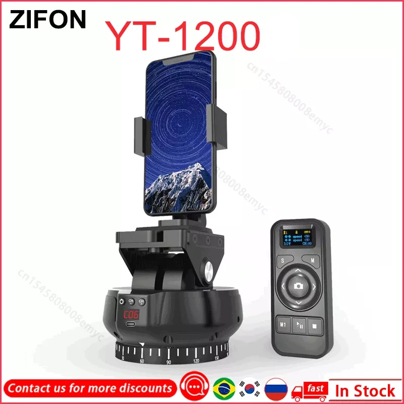 Zifon Yt-1200 Auto Motorized Rotating Panoramic Head Remote Control Pan ...