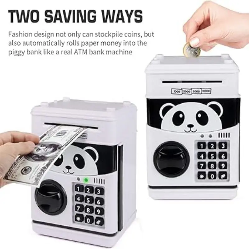 Piggy Bank for Kids Electronic Password Piggy Bank Kids Safe Bank Panda Unicorn Cartoon  Mini ATM Bank Toy for Boys and Girls 3