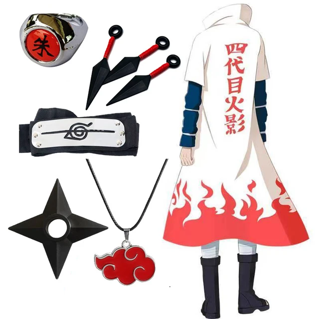 Anime Naruto Cosplay Costume 4th Fourth Hokage Namikaze Minato Cape Cloak  Robe