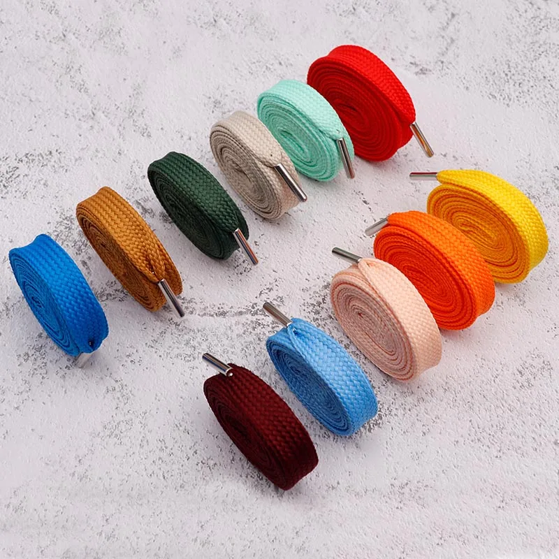 18 mm flache, fette Schnürsenkel, Schuhzubehör, Kordelzug, einfarbig, Canvas, breite Kordel mit klassischen Schnürsenkeln, Metallspitzen für Campus 00er Jahre – Detail 2