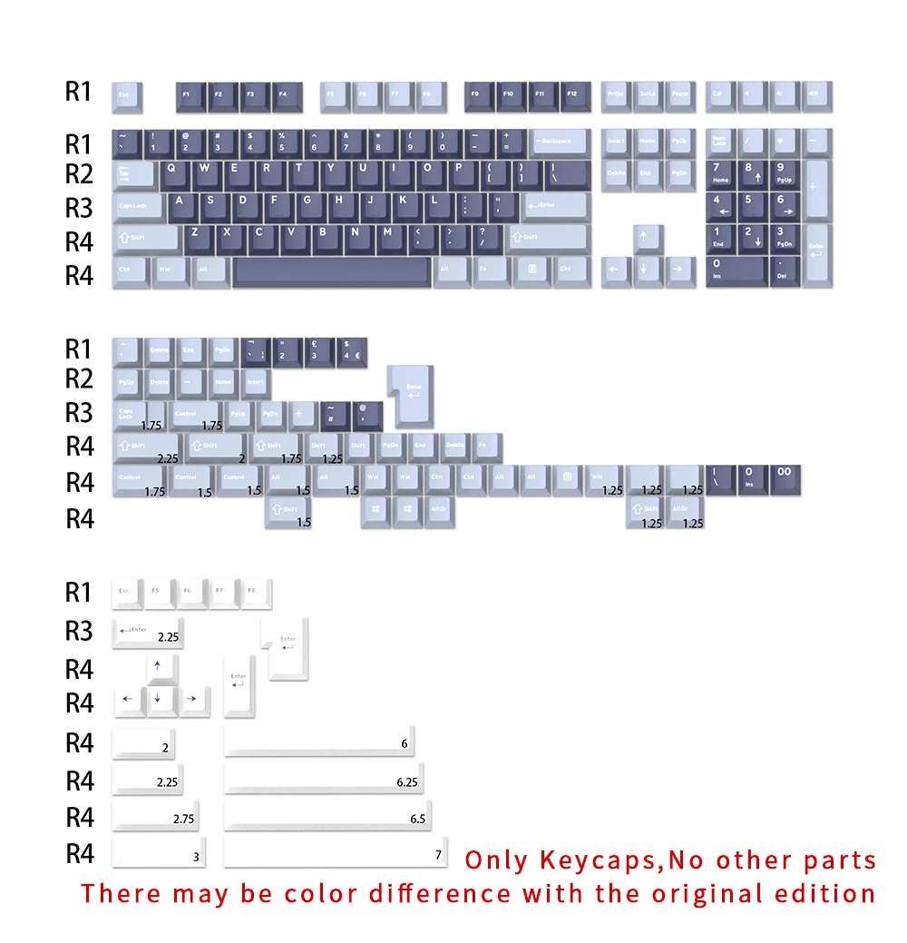 Doubleshot Keycap para teclado MX, juízes fantasmas,