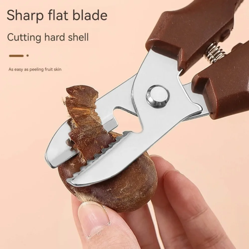 Multipurpose Chestnut Scissors Peeler Chestnut Shell Peeling and Leather Clip Cross Cutting Knife Peeler For Kitchen chestnut peeler