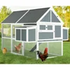 84” Large Chicken Coop, Outdoor Wooden Hen House Poultry Cage for 8-10 Chickens Walk in Chicken House with Run 1