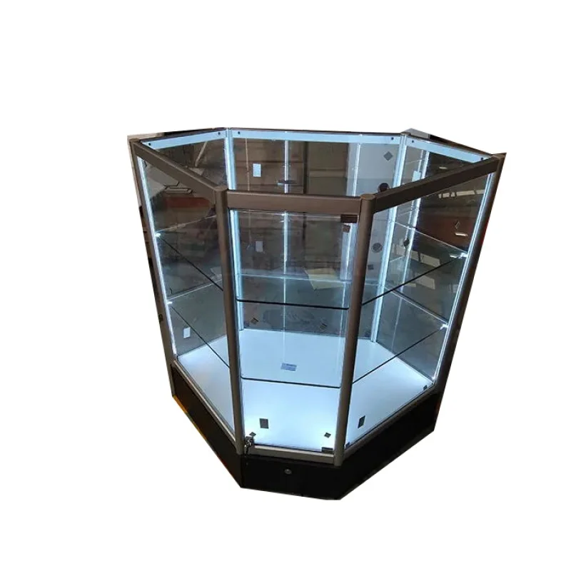 

Custom. custom aluminum frame glass display showcase shop corner counter