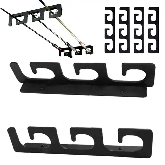 4Pcs Fishing Pole Holder 6-Rod Positions Detachable Wall Ceiling Fishing Pole Rack Fishing Pole Holder Fishing Tackle