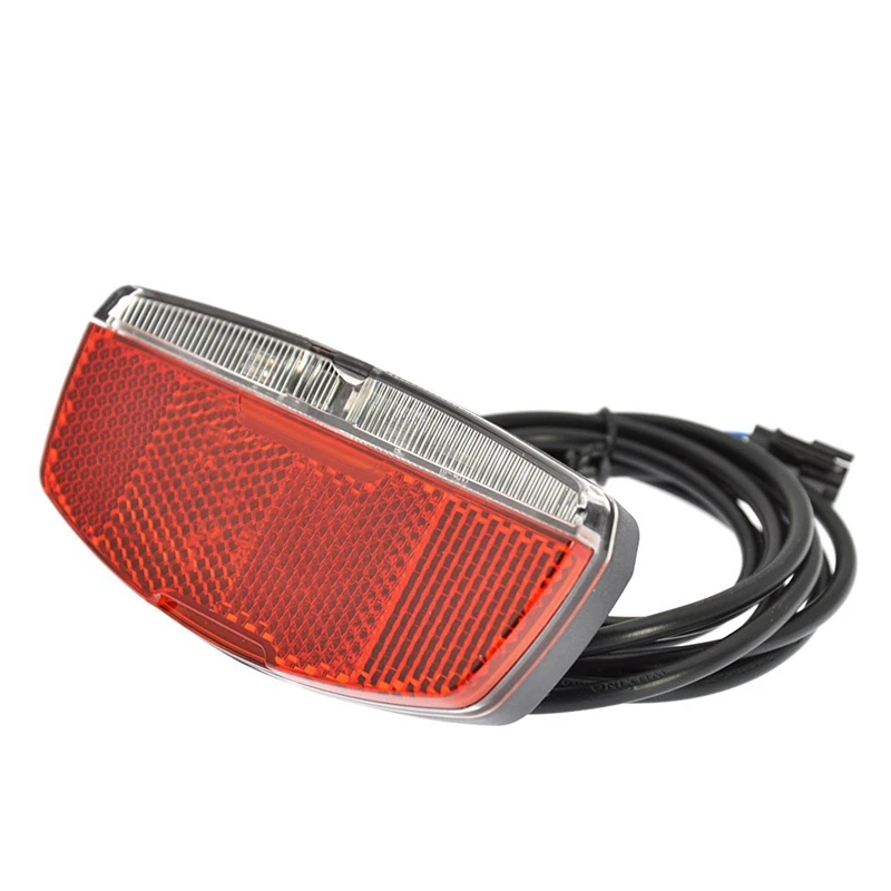 

1PCS Ebike Tail Light Electric Bike Tail Light Input 6V-48V LED Light With Bicycle Reflector Plastic+Metal