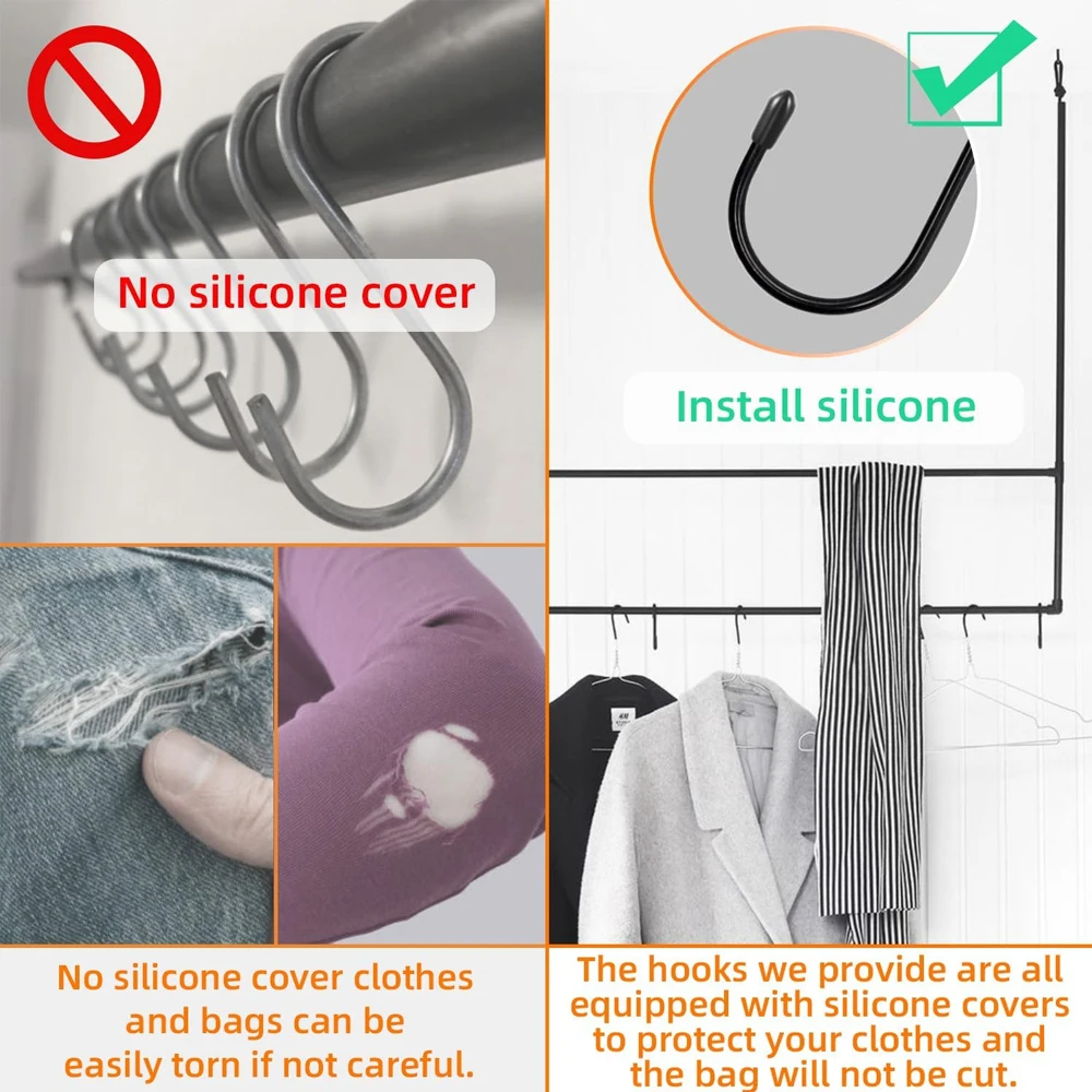 S Hook 10pcs 6.2cm Hook up The Black S-Shaped Hook Can Hang Heavy-Duty S Hooks for Kitchen Bathroom Bedroom Office Heavy Duty S