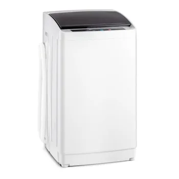 Portable washing machine for apartment/dorm/home use, stainless steel drum, white, 17.8 lbs capacity, full-automatic with spin 1
