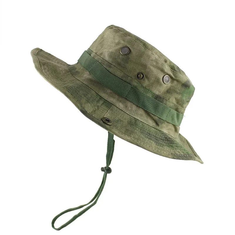 Tactical Adventure Travel Sniper Camouflage Boonie Hats Nepalese Cap Training Mens Hunting Hiking Hats Summer Bucket Fishing Hat
