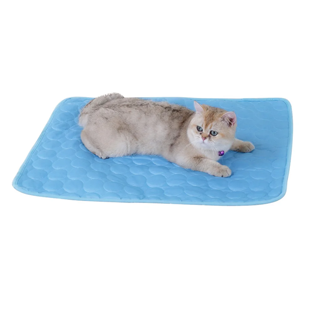 Pet Cooling Mat Dog Cat Self Cooling Ice Silk Breathable Pad Bed Blanket for Pet Crate