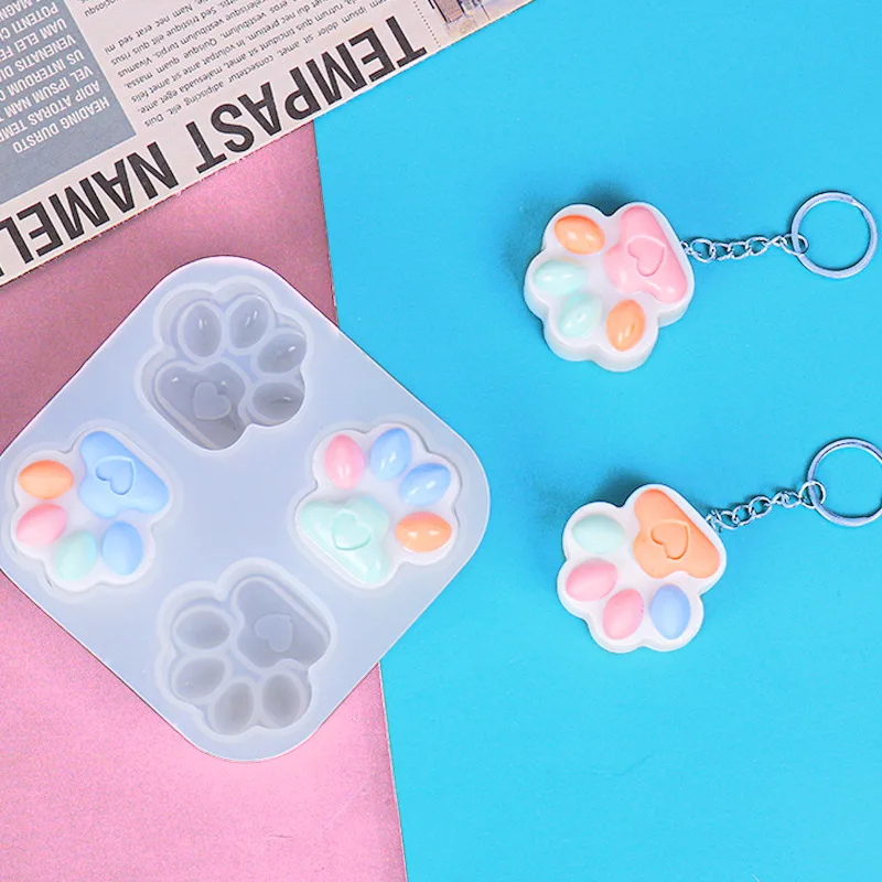 

Cat Paw Silicone Mold Keychain Pendants Epoxy Resin Mould for DIY Pendant Molds Crafts Jewelry Making Accessories