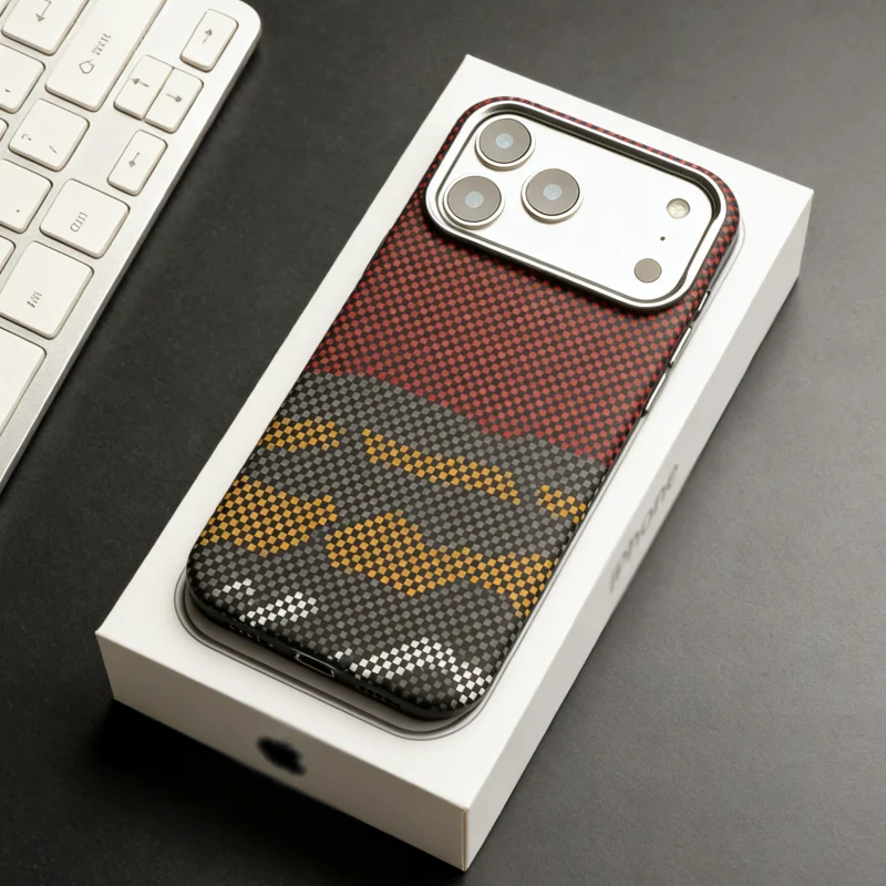รูปสินค้า เคสแม่เหล็กคาร์บอนไฟเบอร์ ป้องกันการกระแทก ชาร์จไร้สาย iPhone 17 Air 16 15 14 13 12 Pro Max