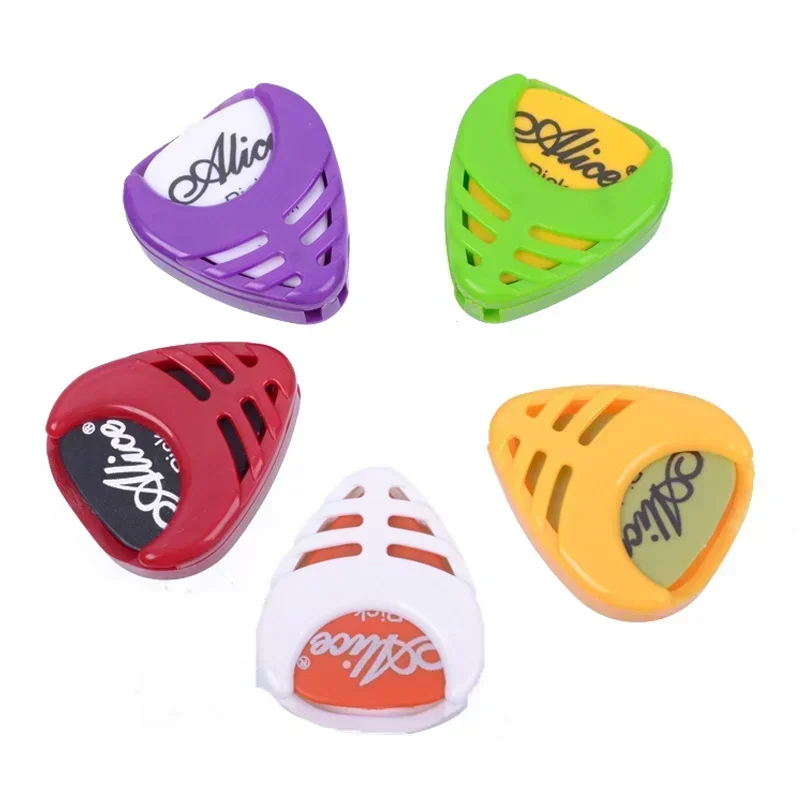 1Pcs Guitar Pick Holders Plastic Stick-on Guitar Pick Case Celluloid Mediator Holders Electric Accessories for Bass