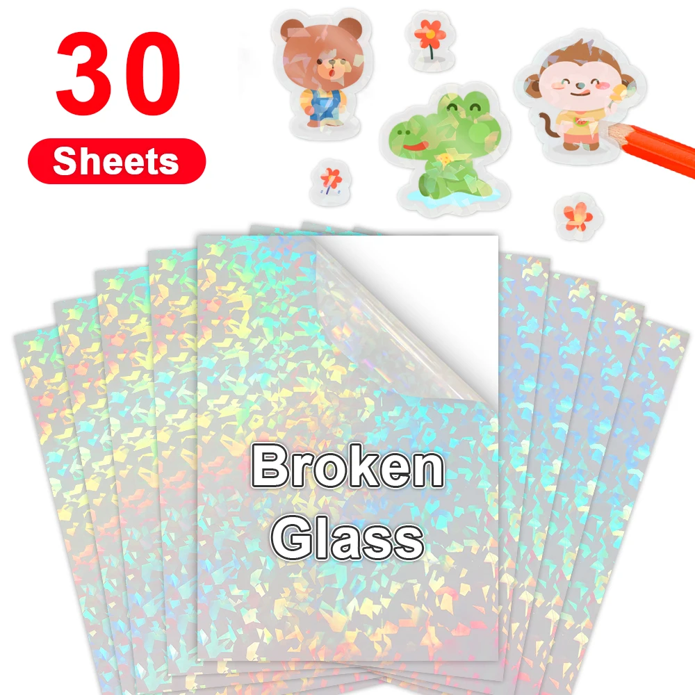 Waterproof 30 Sheets A4 Glossy Matte Printable Vinyl Sticker Paper  Transparent White Self-adhesive Copy Paper for Inkjet Printer _ -  AliExpress Mobile