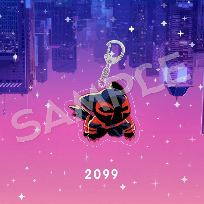 Disney Punk Accessories Across The Universe Kawaii Cat Cos Spider-Man Gwen Miles Cute Keychain Pendant Gift for Boys and Girls