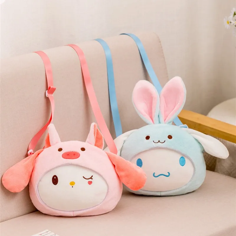 

Плюшевая Наплечная Сумка в стиле аниме Cinnamoroll, милая мультяшная сумка My Melody, наклонная Наплечная Сумка в японском стиле, подарки для девочек