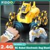 RC Robot Electronic Dog Stunt Dog Light Dual Mode Music Song Drift Rotation Mechanical Dog Spray Control for Kids Adults Toys 1