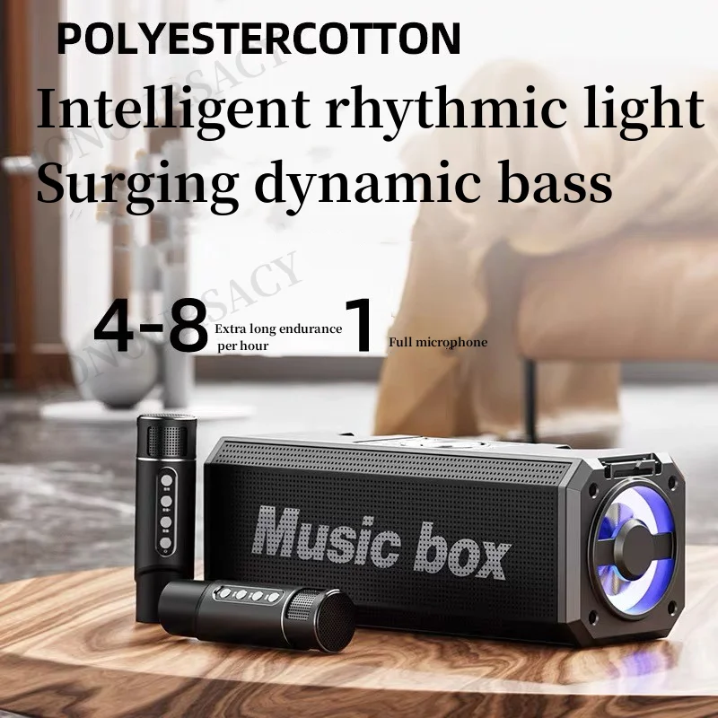 

Powerful Subwoofer 100W High Power Wireless Portable Microphone Bluetooth Speaker Sound Family Party Karaoke Subwoofer Boombox