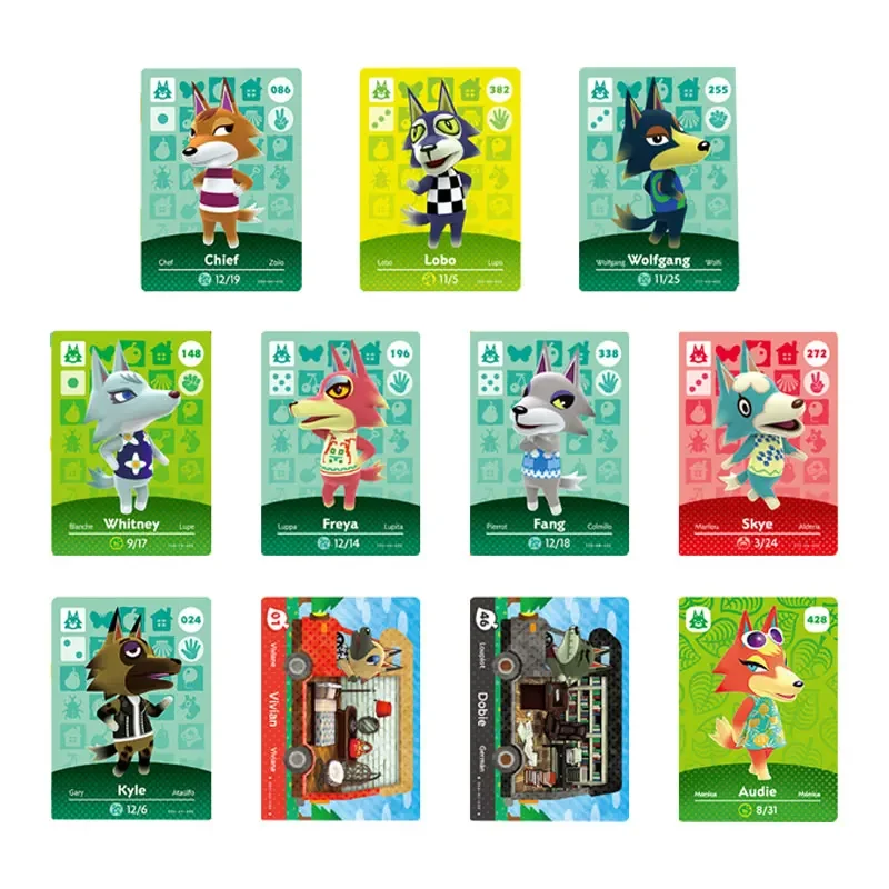 

New [wolf] Animal Crossing Game Card Anime Characters New Horizons Compatible with Switch / Lite / Wii U and New 3DS