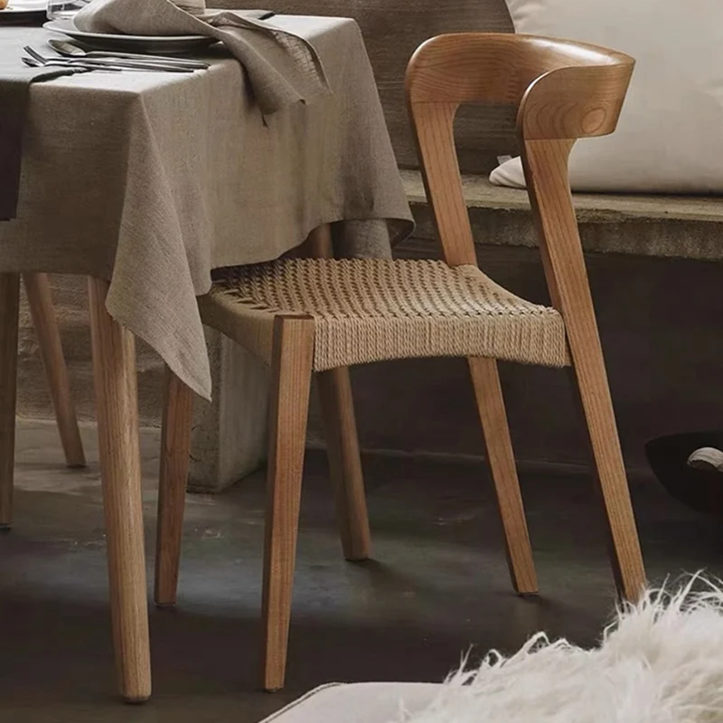 

Rattan Minimalist Dining Chairs Restaurant Living Room Modern Bar Dining Chair Dressing Single Muebles Home Furniture A1