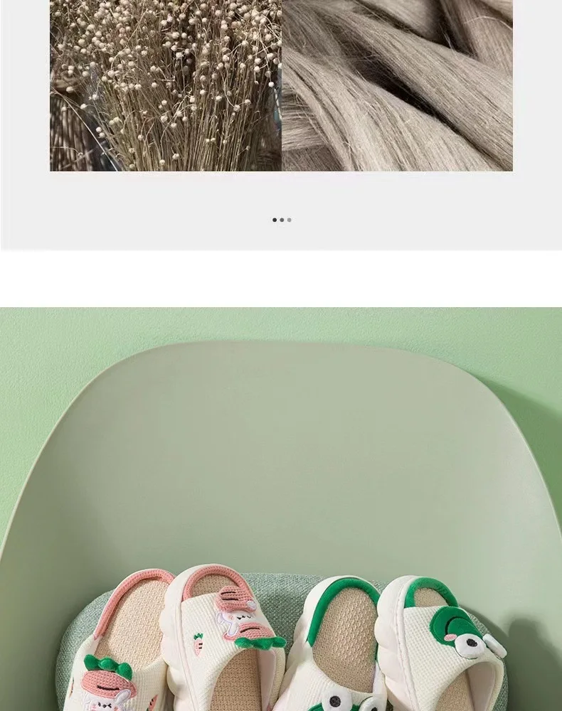 Comwarm Leinen-Hausschuhe für Damen, rutschfeste EVA-Sohle, leichte Home-Slides, weiche Sohle, Indoor-Slides, Freizeit-Plattform, Damen-Hausschuhe – Detail 16