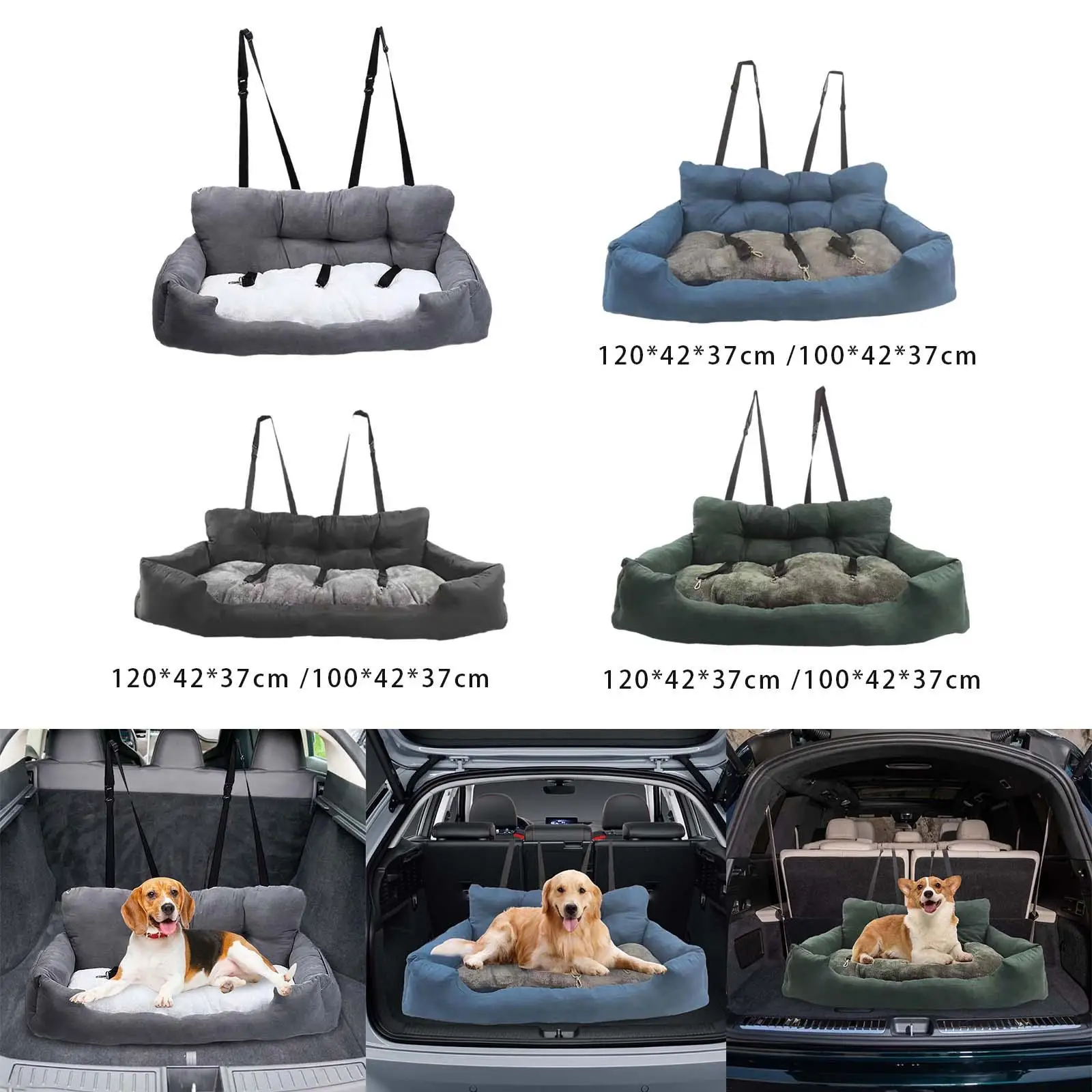 

Dogs Booster Seat AntiSlip SUV Truck Pet Carrier Bed for Small Large Dogs