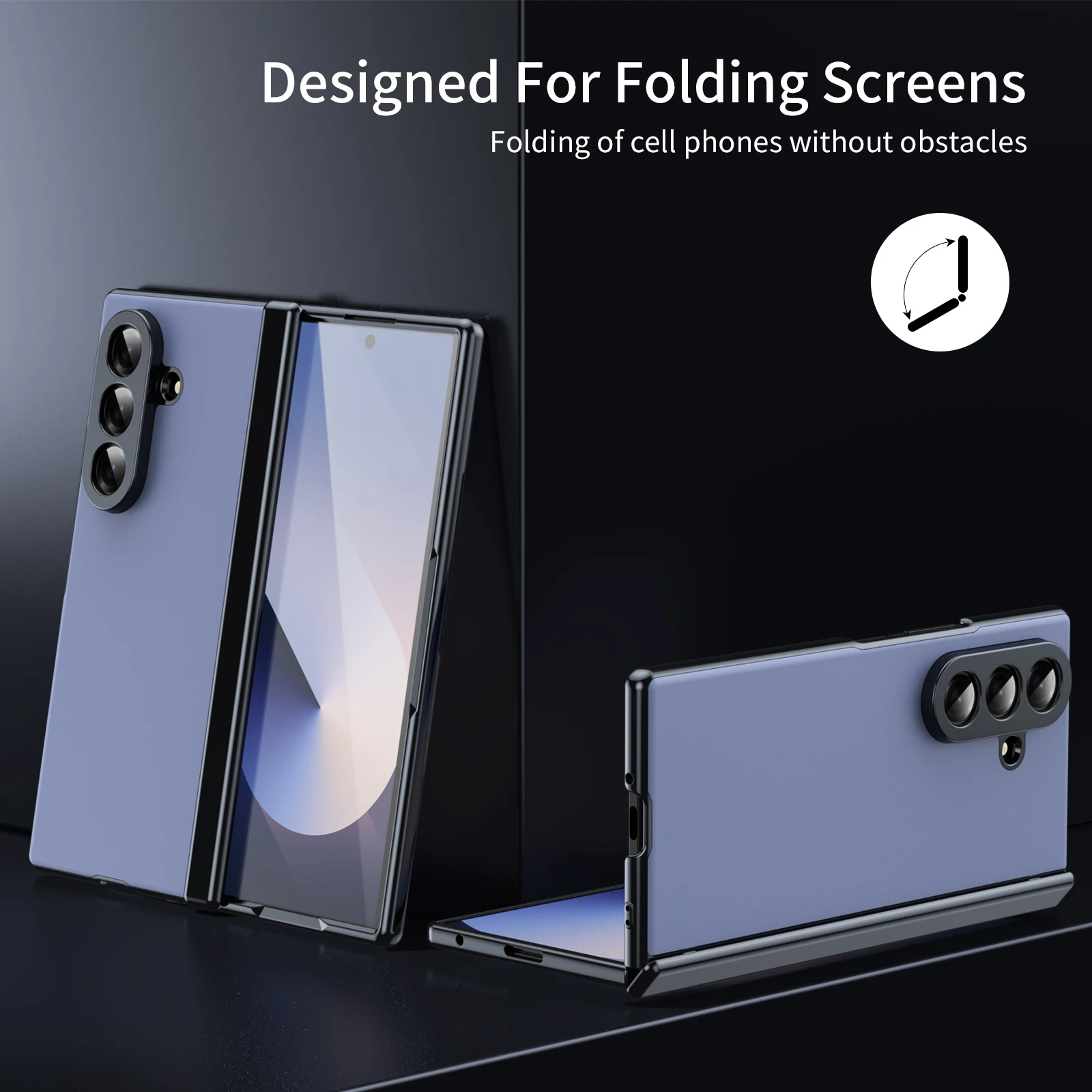Premium Matte Vacuum Plated Drop-Resistant Phone Case with Hinge Protection and Full Front Glass Film
