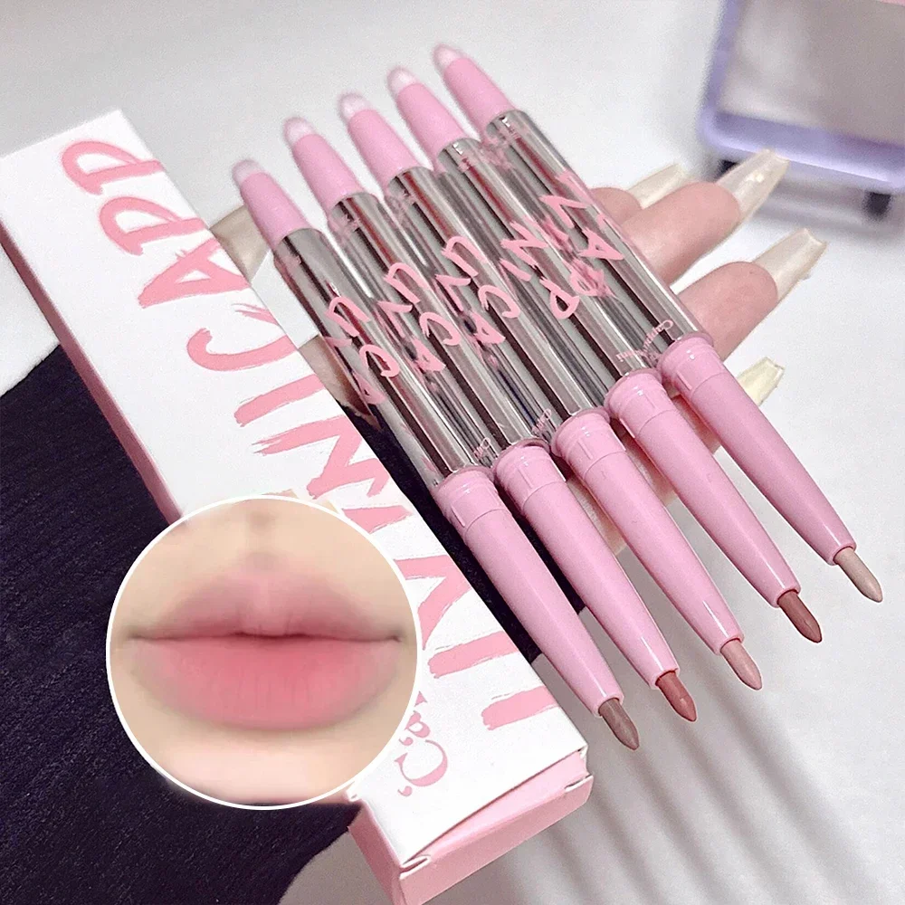 Lip Liner Pen Matte Lipstick Pen Silver Tube Waterproof Longlasting Lipstick Lip Contouring Non-stick Cup Lipliner Pencil Makeup 5