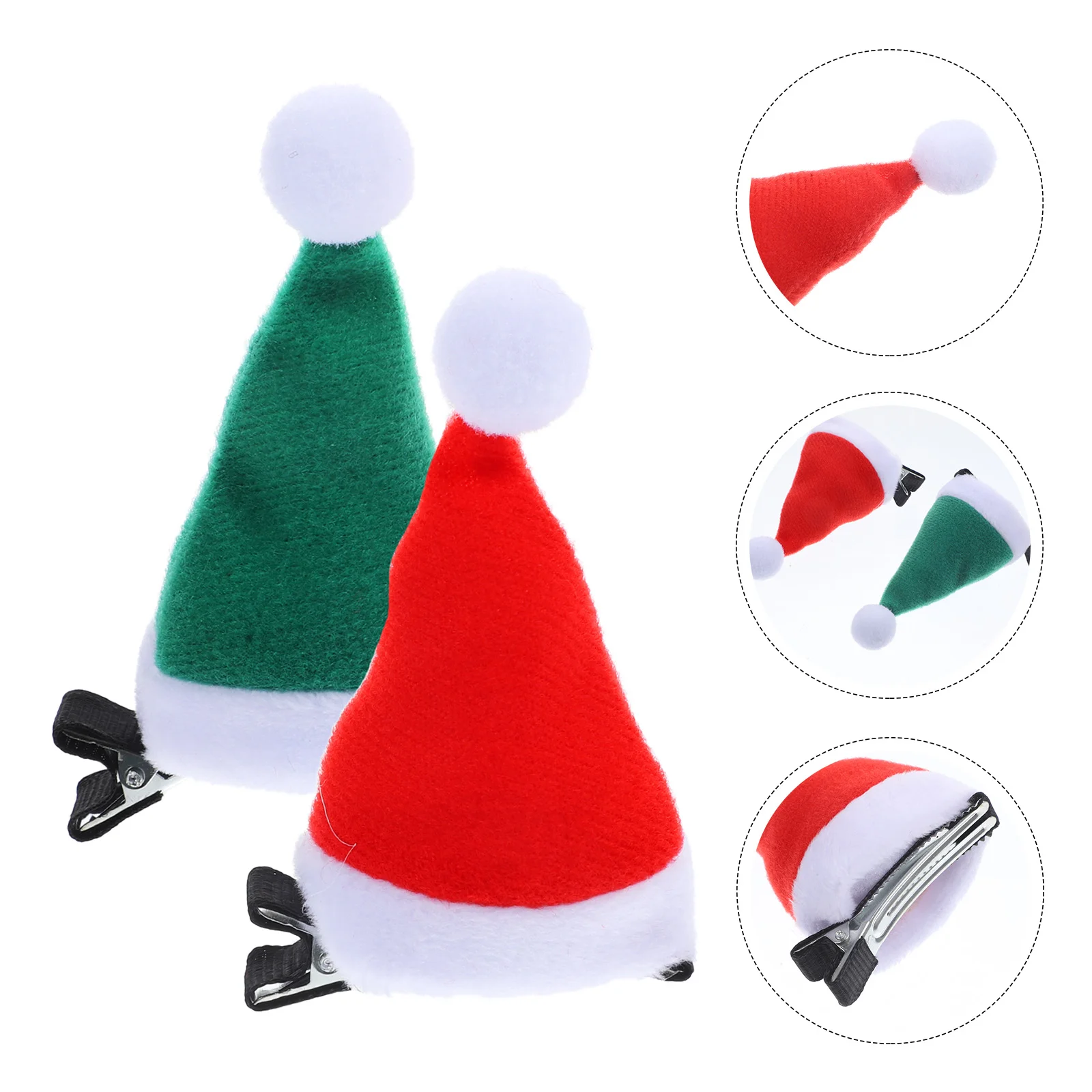 

6 Pcs Bow Tie Christmas Hat Hairpin Miss Barrettes for Girls Flannel Accessories Women