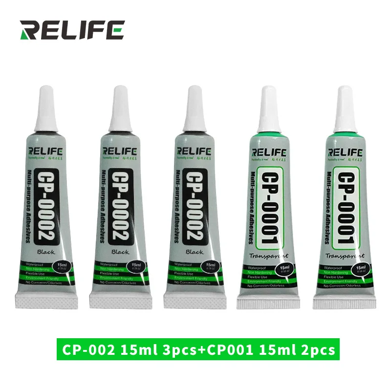 RELIFE 50ML 15ML CP-0001 CP-0002 Transparent Adhesive Clear Liquid Glue Black For Phone Frame LCD Screen Back Cover Repair universal welding wire Welding & Soldering Supplies