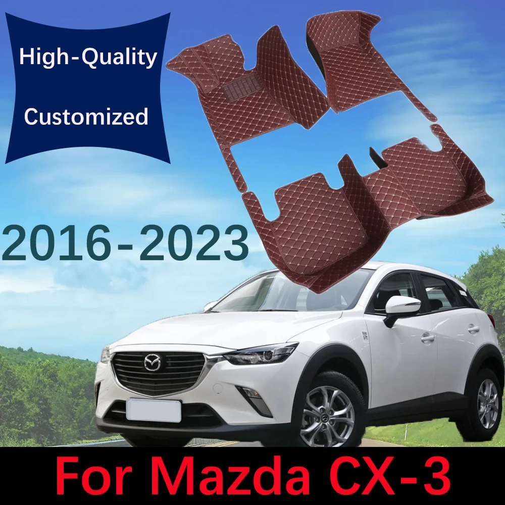 

Custom Leather Car Floor Mats For Mazda CX-3 2016 2017 2018 2019 2020 2021 2022 2023 Automobile Carpet Rugs Foot Pads