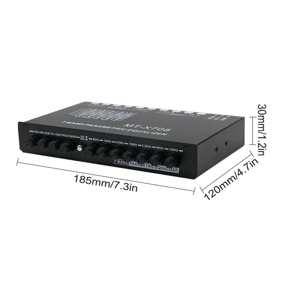 7 Band Car Audio Equalizer Multifunctional EQ Tuning Crossover Amplifier Parametric
