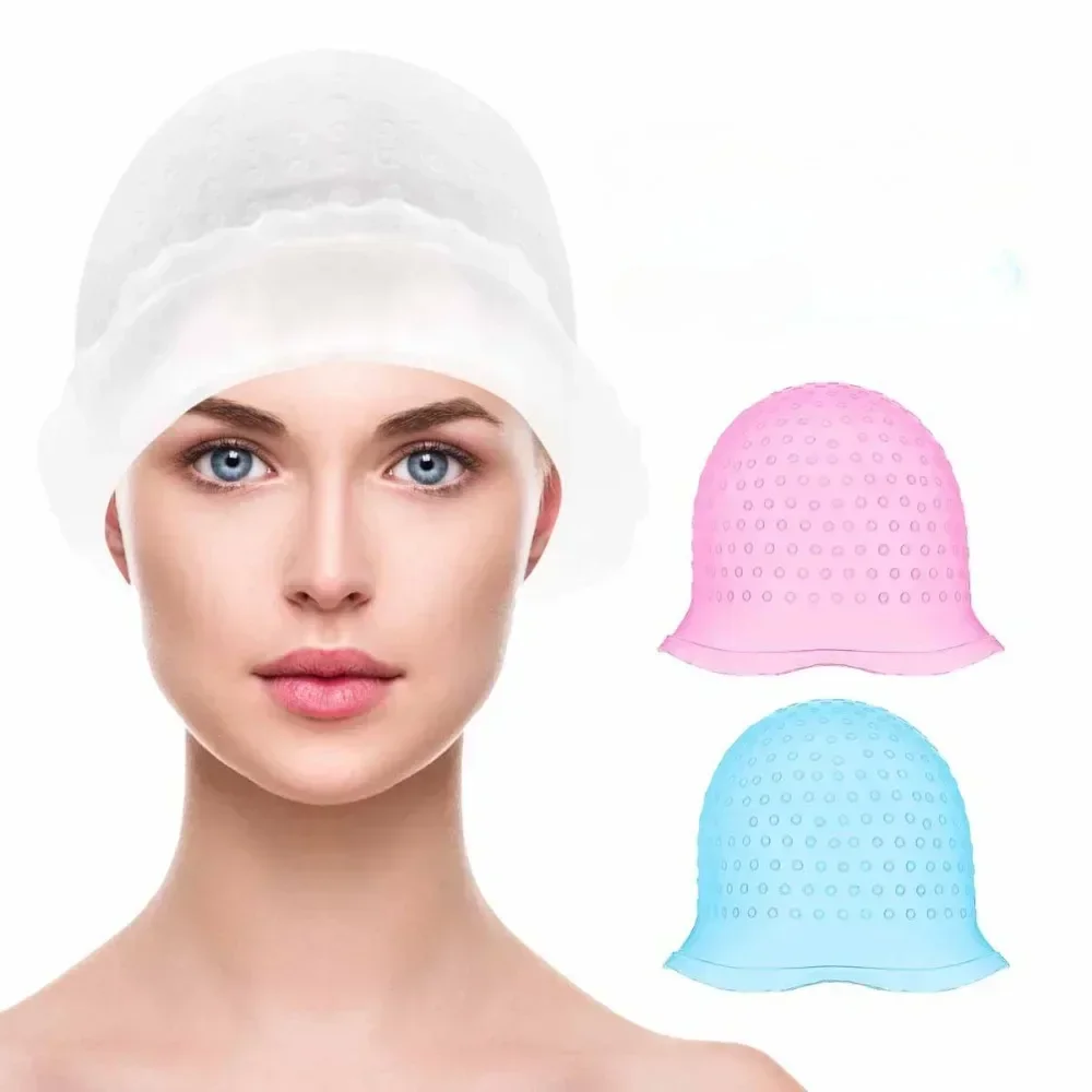 Salon Silicone Hair Coloring Cap Highlight Cap Reusable Needle Hair Dying Frosting Dye Hat Hairstyling Tool Accessories hair dye cap