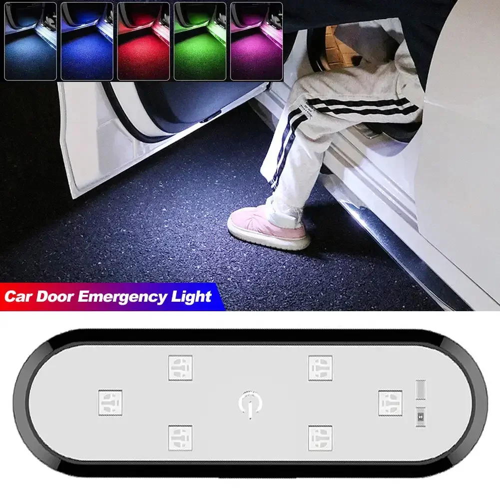 자동차 문짝 마그네틱 LED 웰컴 라이트 비상 신호 램프, USB 충전, 마그네틱 오픈 문짝, 안전 충돌 방지 신호 램프